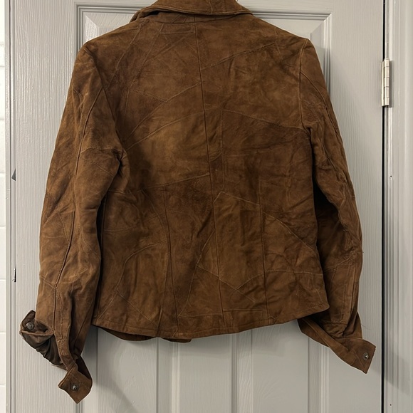 Vintage Rave Suede Jacket Silk lined Size L - Picture 3 of 4